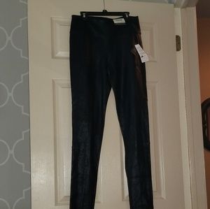 Black matalic leggings